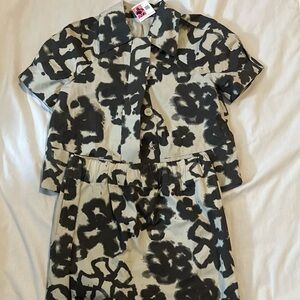 Simply Vera Vera Wang Vintage Corp Core Indie Black and Cream Skirt Set